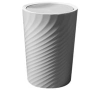 Luxshiny Round Trash Can with Swing Lid Plastic Wastebasket Garbage Container Bin for Bathrooms Kitchen Home Office 10L