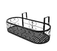 Luxshiny Rustproof Ironwork Hanging Flowerpot Holder with Hooks Decorative Balcony Plant Rack for Railings Outdoor Flower Stand for Orchids and Garden Plants