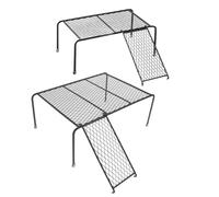 Luxshiny Rutin Chicken Coop Platform Rack with Ladder Set Hollow-out Iron Mesh Chicken Landscape Shelf Large and Small Enrichment Perches Play and Feeding