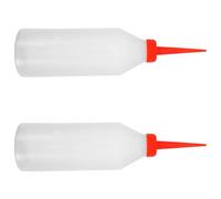 Luxshiny Sewing Machine Oil Squeeze Bottles 2Pcs Plastic with Precision Needle Tips Large and Small Red Nozzle for Flatbed Sewing Machines