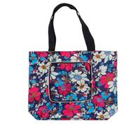 Luxshiny Shopping Bag Assorted style Oxford Cloth Foldable with Large Storage Space and Zipper Design, Printed Classical Shape Tote Portable and Sturdy for Outdoor and Daily Life Use