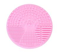 Luxshiny Silicone Cleaning Pads for Makeup Brushes with Hollow Design and Hand Held Flexibility, Pink Scrubber Tool for Effective Brush Cleaning at Home