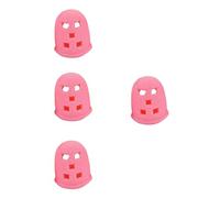 Luxshiny Silicone Guitar Fingertip Protectors Easy to Put and Take off 4 Pcs Finger Guards Reusable Pink Finger Covers for Ukulele and Mandolin for Guitarists Beginners