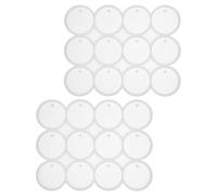 Luxshiny Silicone Resin Molds Jewelry Molds with Pre-drilled Hole 2pcs Round Flat Circle Shape, Easy to Maintain for Keychains and Earrings for Epoxy Resin Crafting and DIY Pendant Making