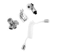 Luxshiny Silver Washbasin Faucet Tap with Flexible Hose and Universal Interface, Abs and Copper Material External Shower Head Set for Bathroom Sink Rinser and Bath Basin Taps Set