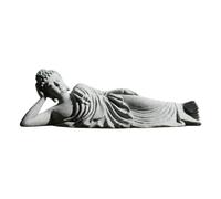 Luxshiny Sleeping Gesture Buddha Sandstone Statue for Aquarium Decoration Compact Desktop Ornament for Home Office and Zen Gardens for Fish Tank Landscape Enhancement