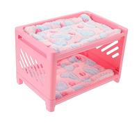 Luxshiny Small Animal Bed Double Guinea Pig Bunk Bed for Hamster Rabbit Toys and Soft Blankets