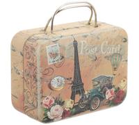 Luxshiny Small Box Vintage Storage Box Jewelry Container Mini Retro Suitcase Metal Lightweight Smooth Surface Old and Classy Design Desktop as an Ornament Office Storage