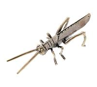 Luxshiny Small Copper Locust Figurine Vintage Copper Craft Decor Space Saving Desktop Ornament with Flat Bottom Smooth Surface Tea Pet Collectible Gift