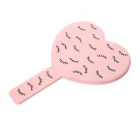 Luxshiny Small Heart Shaped Handheld Mirror with Lightweight Handle and Accurate Reflection, Portable Plastic and Glass Compact Mirror for Travel and Quick Makeup on The Go