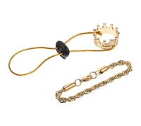 Luxshiny Small Pet Crown Hat and Necklace Set for Bearded Dragons and Lizards, Fixed Gold Reptile Costume Accessory for Festival and Terrarium Decoration