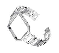Luxshiny Smartwatch Band Metal Watch Strap with Rhinestone Frame Compatible for Fitbit Blaze Replacement Strap Suitable for Outdoor Activities Silver Wristband