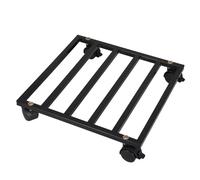 Luxshiny Square Metal Plant Caddy with Safety Brake Wheels, Heavy Duty Iron Flower Pot Stand for Indoor Spaces and Balcony Garden, Supports Multiple Pot Sizes