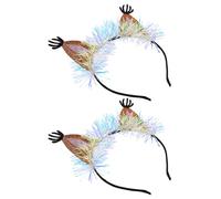 Luxshiny Squirrel Ear Headbands Felt Cloth Material Orange 2pcs Hair Accessory with High Elasticity for Boys and Girls for Parties and Family Gatherings