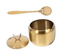 Luxshiny Stainless Steel Condiment Jar with Lid and Spoon, Multipurpose Seasoning Pot Round Shape with Elegant Polished Finish, Corrosion Resistant for Home and Kitchen Use