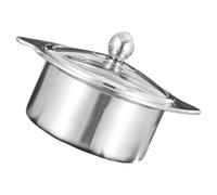 Luxshiny Stainless Steel Divided Hot Pot Dual-Section 16Cm Diameter Multi-Use Stock Pot for Commercial Use and Family Gathering Induction Compatible