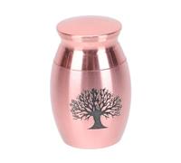 Luxshiny Stainless Steel Life Tree Pet Urn Cremation Ash Box Waterproof Rose Gold Animal Ashes Casket Memorial for Small to Medium Pets
