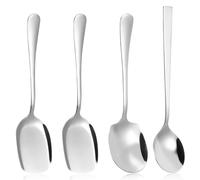 Luxshiny Stainless Steel Serving Spoon Set - Ergonomic Large Soup Spoons for Kitchen Use Ideal for Buffets and Family Gatherings Easy to Clean
