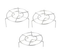 Luxshiny Steaming Racks to Save Time and Effort 3pcs Stainless Steel Heat Resistant Kitchen Tool Rack Sturdy Silver Cooling Stand for Steam Cooker and Household Use for