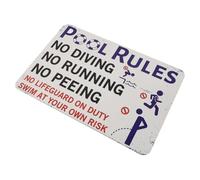 Luxshiny Swimming Pool Rules Metal Sign Waterproof Pool Safety Warning Board Outdoor Yard Decor Compliance Safety
