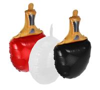 Luxshiny Table Tennis Balloon Red Black Bats White Ball Unique Sports Themed Decorations for Birthday Parties Competitions Sturdy Aluminum Film Balloons for Festive Atmosphere