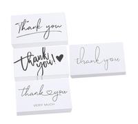 Luxshiny Thank You Cards Paper Material Pack of 200 White with Chic Look and Simple Colour Matching Design Easy Carrying for Business and Personal Use for Online Stores and Bakeries