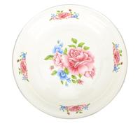 Luxshiny Thick Enamel Tray Vintage Style Fruit Plate Large Serving Platter for Home Party Snack Storage Holder Tea Serving Dish with Romantic Peony Design