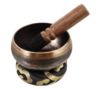 Luxshiny Tibetan Singing Bowl and Cloth Pad Meditation Set Copper with Wooden Striker Helping You Stay Peaceful and Calm with Unique, Elegant Sound for Yoga Room and Home Decor