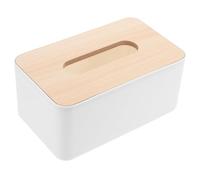 Luxshiny Tissue Box Holder Fits Standard Size Tissue Boxes Simple Style Rectangular in White with Smooth for Bedroom and Living Room
