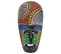 Luxshiny Tribal Mask African Mask Wooden Decorative Carved African Hand Painted Tribal Tropical Island Dot Painted for Good Luck Protection (Random Style)