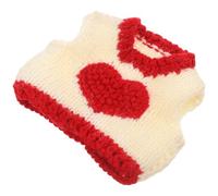 Luxshiny Valentines Day Pet Sweater for Ferret and Bunny, Soft Woolen Yarn Red Heart Pattern, Comfortable and Easy to Clean, for Winter and Festive Season Small Animal Apparel
