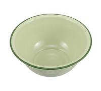 Luxshiny Vintage Enamel Bowl 650ml Light Green Retro Soup Bowl with Thickened Enamel Material, Easy to Clean and Versatile Use for Kitchen Food Storage and Serving