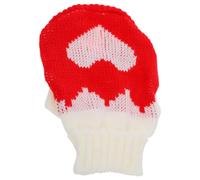 Luxshiny Warm Red Woolen Yarn Dog Sweater with Romantic Heart Motif, Comfortable Knit Jumper for Small Breeds, for Winter Months and Holiday Parties