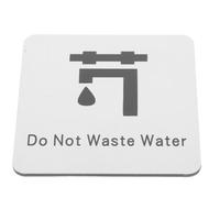Luxshiny Water Usage Warning Sign Wall Mounted Bathroom Reminder to Stop Wasting Water Conservation Decor Adhesive Backing