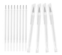 Luxshiny Waterproof Eyebrow Mapping Pen White Tattooing Marker Set 12pcs (4 Pens with 8 Refills) for Precise Makeup Positioning and Cosmetic Tattooing