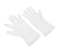 Luxshiny White Snooker Referee Gloves, No-Button Polyester-Cotton Pool Billiards Umpire Glove, Unisex Fancy Dress Parade Formal Guard Mittens (1 Pair)