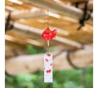 Luxshiny Wind Bells Hanging Wind Bell Japanese-style Glass Goldfish Pattern for Home Decor 3.14x2.16x1.97in Melodious Sounds Decorative Effect Adorable Outdoor Ornament