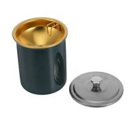 Luxshiny Windproof Stainless Steel Ashtray with Lid, Outdoor Patio and Indoor Use, Modern Green Ash Bucket with Funnel for Home and Office