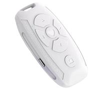 Luxshiny Wireless Selfie Controller Phone Book Turning Controller 2-in-1 Remote Control with Low Power Consumption White Plastic Lithium Battery USB Cable for Take Pictures and Video
