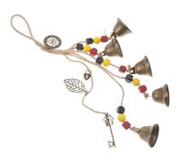 Luxshiny Witch Wind Chimes with Five-pointed Star Rustic Wind Bell Hanging Decoration Featuring Hemp Rope and Wood, Easy Installation for Outdoor and Memorial Occasions, Providing Witch's
