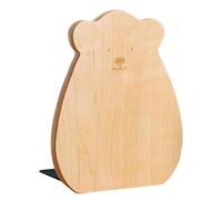 Luxshiny Wooden Bear Bookend for Bookshelf, Small Beech Wood Book Stopper with Adorable Bear Design, Desktop Book Holder Suitable for Office and Study Room