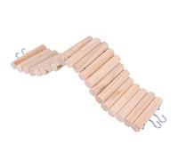 Luxshiny Wooden Bendable Ladder with Hook for Hamster and Small Birds, 7.5x30cm Chewable Climbing Bridge for Birdcage and Small Animal Cage