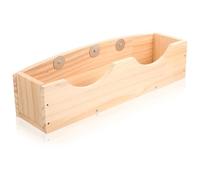 Luxshiny Wooden Bunny Feeder Hay Rack for Rabbits Guinea Pigs with Large Capacity Rectangular Hanging Feeding Container