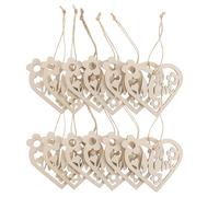 Luxshiny Wooden Cutouts and Paintable for Mother's Day Decorations 20 Set Heart Shaped with Carving Craftsmanship and Mom Crafts Projects