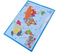 Luxshiny World Maps Synthetic Paper with Rounded Corners Educational Wall Map Poster 1 Sheet 60x90cm Bright Colors and Patterns Reference for Geography and Social Studies