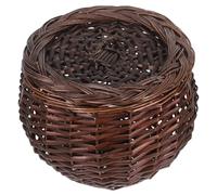 Luxshiny Woven Willow Egg Basket with Lid Multi-purpose Wicker Storage Organizer for Kitchen and Farmhouse Lightweight Potatoes and Fruit Holder Decorative Egg Collecting Basket for