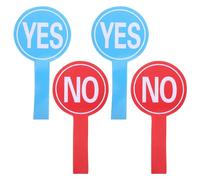 Luxshiny Yes No Voting Paddles 4Pcs Single-Sided Foam Board Handheld Paddles for Classroom Judging Teacher Interaction