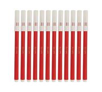LUXSIN Single Colour Felt Tip Pens, RED, Fine Point, Pack of 24, Ideal for Write Draw Sketch Mark, Perfect for School Home Office Use, iZOFAX Black Ball Pen