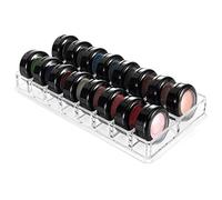 Luxspire Acrylic Eyeshadow Organizer, 16 Space Cosmetic Makeup Organizer for Pots, Eyeshadows, Mini Highlighter Blushes Display Storage Case Beauty Care Holder Container for Drawer Vanity Desk - Clear