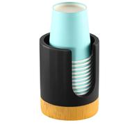 Luxspire Bathroom Cup Dispenser, 3oz Dixie Cup Dispenser, Guest Bathroom Essentials, Resin Cup Dispenser, Disposable Paper Cup Holder, Cotton Pad Holder, Bathroom Accessories - Matte Black